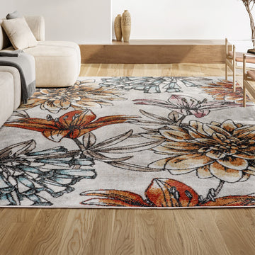 Giglio Modern Botanical Flower Area Rug
